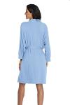 Light Blue Women's Lightweight Knit Bathrobe
