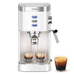 Gevi Espresso Machine with Milk Frother and Adjustable Shots