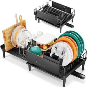 Expandable Dish Drying Rack with Drainboard