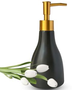 Black Ceramic Soap Dispenser with Gold Pump