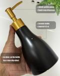 Black Ceramic Soap Dispenser with Gold Pump