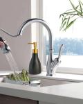 Black Ceramic Soap Dispenser with Gold Pump