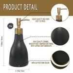 Black Ceramic Soap Dispenser with Gold Pump