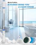 BEAUTURAL Cordless Electric Spin Scrubber with 8 Brushes