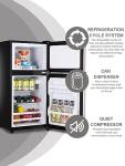 KRIB BLING 3.5 Cu.Ft Silver Top-Freezer Refrigerator