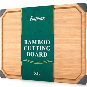XL Bamboo Cutting Board with Non-Slip Feet