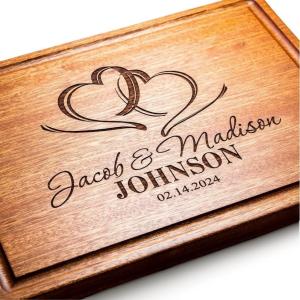 Custom Engraved Cutting Board for Couples