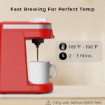 Chulux Mini Single Serve Coffee Maker - Red
