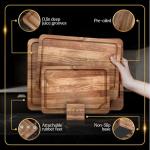 3-Piece Acacia Cutting Board Set with Stand