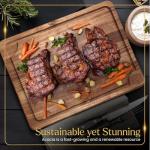 3-Piece Acacia Cutting Board Set with Stand