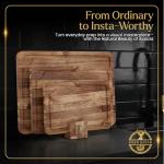 3-Piece Acacia Cutting Board Set with Stand