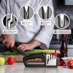HOTEC 4-in-1 Manual Knife and Scissor Sharpener