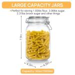 50oz Airtight Glass Food Storage Jars, Set of 3