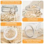 50oz Airtight Glass Food Storage Jars, Set of 3