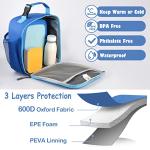 CaCTOUR Insulated Lunch Box for Kids (Blue)
