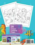 Under the Sea Kids Coloring Book, 25 Designs