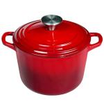Flavehc 2.8 qt Red Enameled Cast Iron Dutch Oven