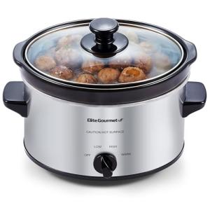 Elite Gourmet 2 Quart Oval Slow Cooker