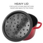 Flavehc 2.8 qt Red Enameled Cast Iron Dutch Oven