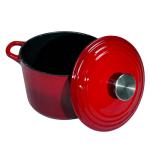 Flavehc 2.8 qt Red Enameled Cast Iron Dutch Oven