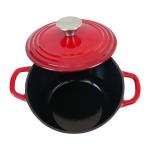 Flavehc 2.8 qt Red Enameled Cast Iron Dutch Oven