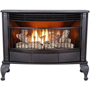 ProCom 25,000 BTU Dual Fuel Fireplace, Black