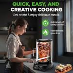 NutriChef Vertical Rotating Shawarma Oven - Rotisserie, Shawarma, & Kebab Machine - Stain-Resistant, Energy-Efficient - Heat-Resistant Door - Includes Kebab Rack with 7 Skewers - Stainless Steel