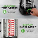NutriChef Vertical Rotating Shawarma Oven - Rotisserie, Shawarma, & Kebab Machine - Stain-Resistant, Energy-Efficient - Heat-Resistant Door - Includes Kebab Rack with 7 Skewers - Stainless Steel