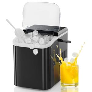 Portable Ice Maker with Handle - 9 Cubes in 6 Mins