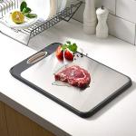 GUANCI Double-Sided Stainless Steel Cutting Board 16"x11
