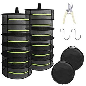 Herb Drying Rack with Mesh Layers and Scissors