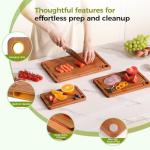 BNBUN Bamboo Cutting Board Set with Handles