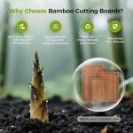 BNBUN Bamboo Cutting Board Set with Handles