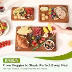 BNBUN Bamboo Cutting Board Set with Handles