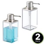 mDesign Refillable Liquid Soap Dispenser Pump, 2 Pack