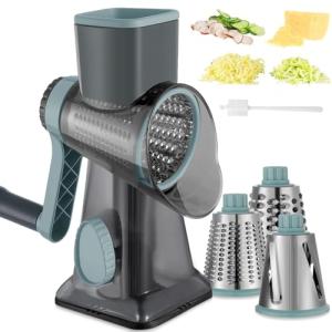 EDEFISY 3-in-1 Hand Crank Cheese Grater