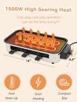 Smokeless Indoor Electric Grill with Non-Stick Plate