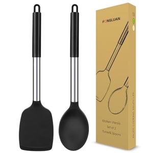 FONGLUAN Silicone Utensil Set - Heat Resistant, Black