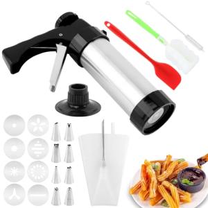 Cookie Press Gun Kit with Nozzles and Discs
