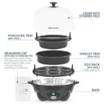 Elite Gourmet Rapid Egg Cooker with Recipe Booklet