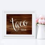 Rustic Taco Bar Sign for Wedding Reception