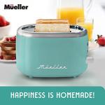MÜELLERHOME Retro 2-Slice Toaster, Turquoise