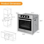 COSTWAY 24" Electric Wall Oven with 5 Cooking Modes