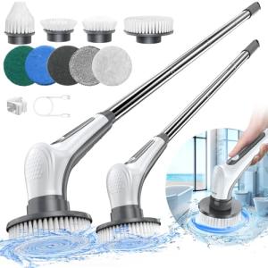 Cordless Electric Spin Scrubber with 9 Brush Heads