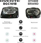 OVENTE 1000W Electric Single Burner Cooktop, Black