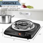 OVENTE 1000W Electric Single Burner Cooktop, Black
