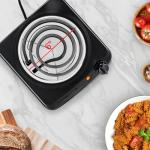 OVENTE 1000W Electric Single Burner Cooktop, Black