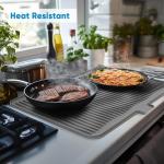 Large Silicone Dish Drying Mat - Non-Slip, Heat-Resistant