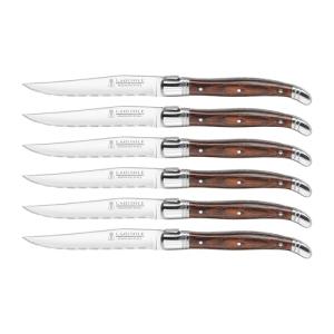 Trudeau Steak Knives Set of 6 with Pakkawood Handles