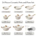 Bazova 24-Piece Non-Stick Ceramic Cookware Set